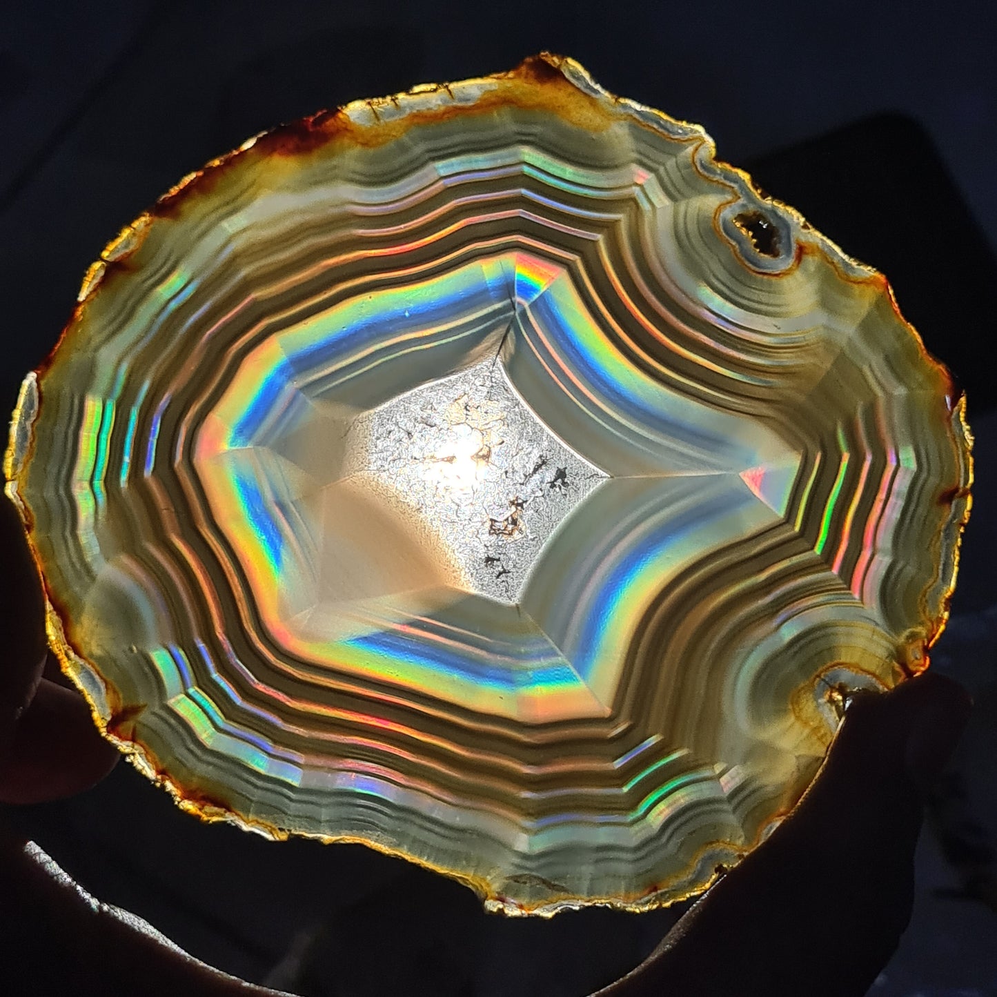 High Grade Iris Rainbow Agate Big Slice
