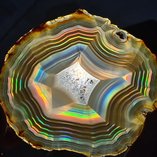 High Grade Iris Rainbow Agate Big Slice