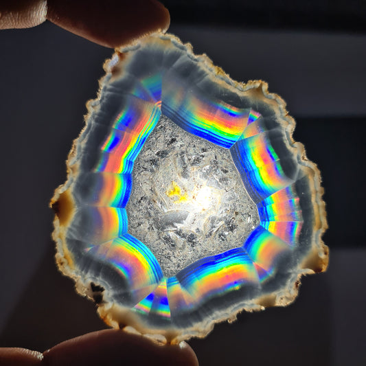 Amazing Iris Rainbow Agate Beautiful Slice | Optical Agate from Indonesia 41.55 Ct