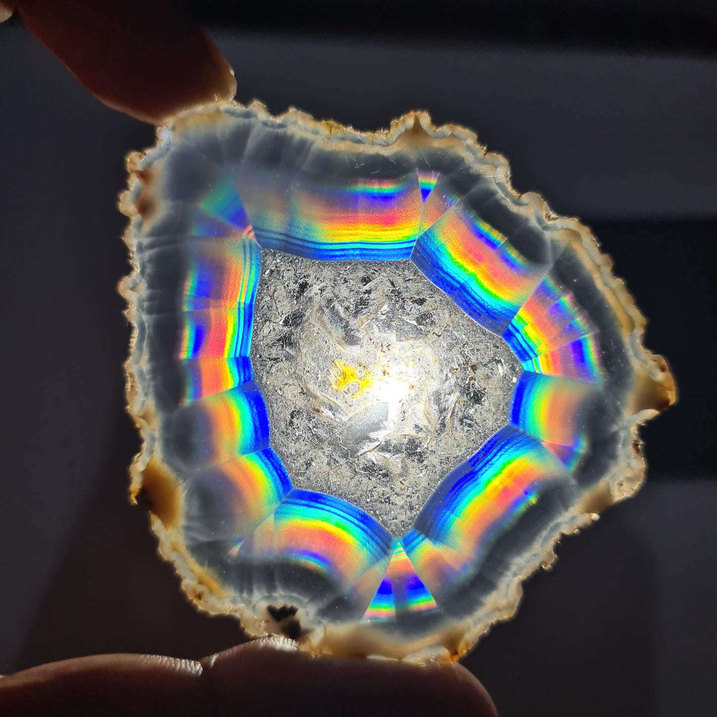 Amazing Iris Rainbow Agate Beautiful Slice | Optical Agate from Indonesia 41.55 Ct