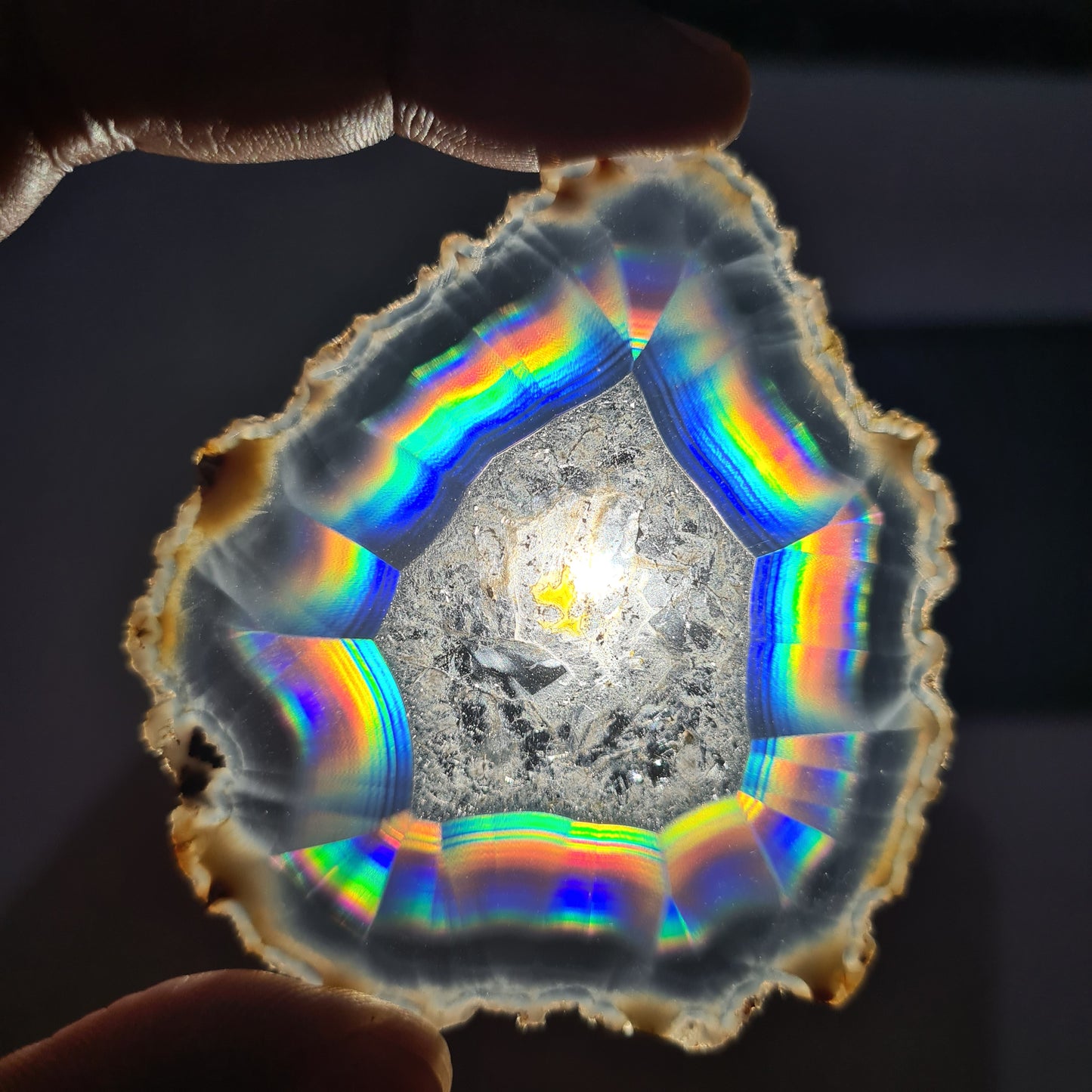 Amazing Iris Rainbow Agate Beautiful Slice | Optical Agate from Indonesia 41.55 Ct
