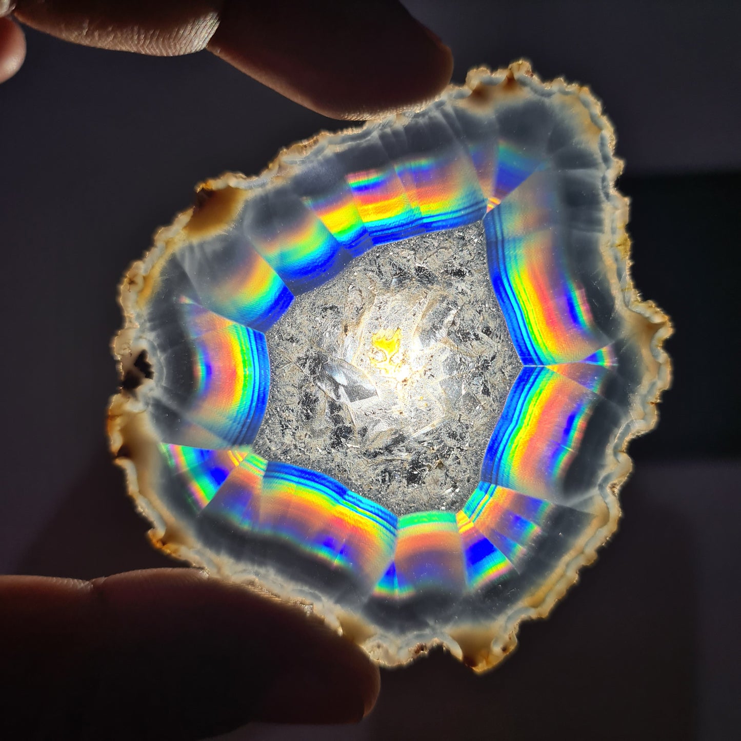 Amazing Iris Rainbow Agate Beautiful Slice | Optical Agate from Indonesia 41.55 Ct