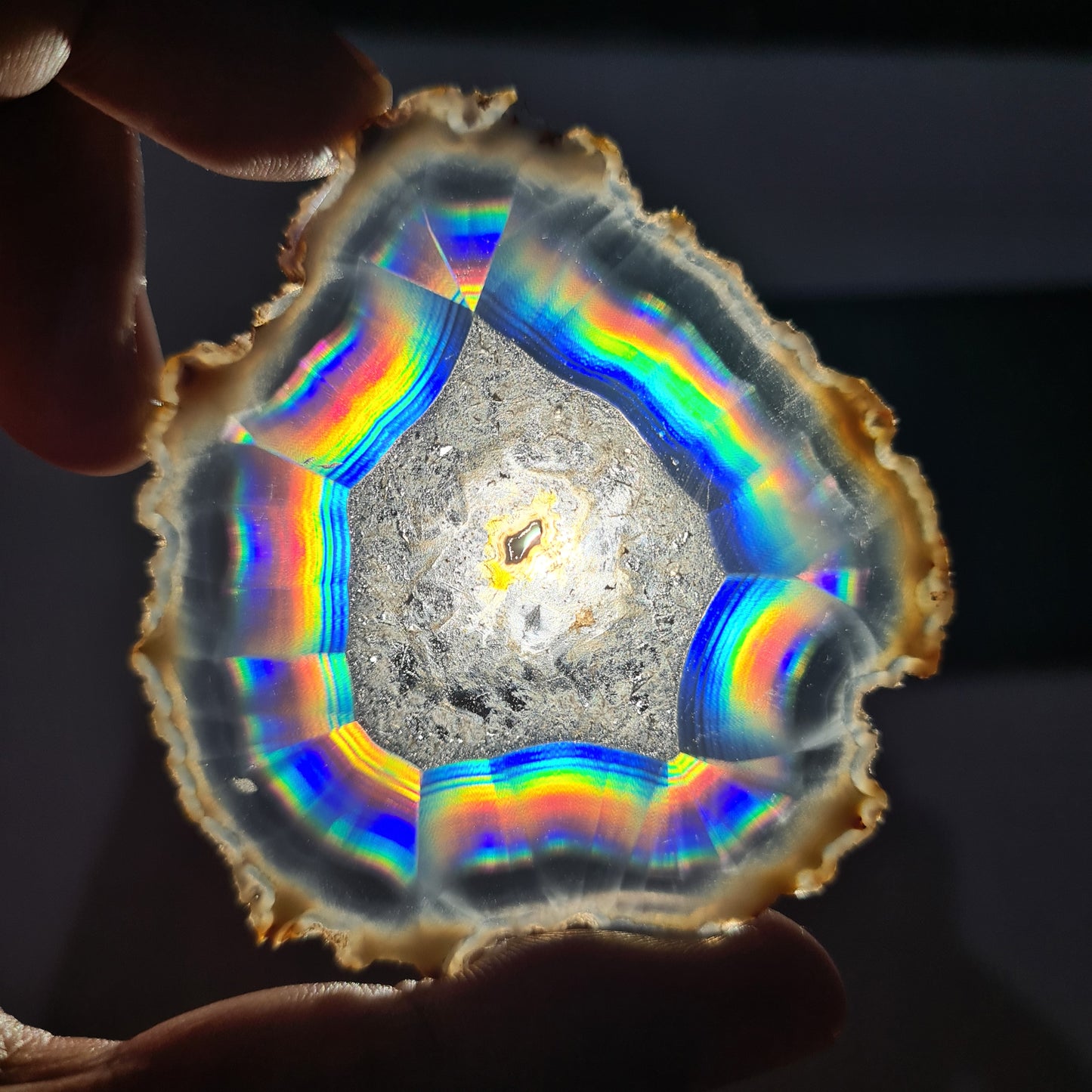 Superb Iris Rainbow Agate Beautiful Slice | Optical Agate from Indonesia 44.35 ct