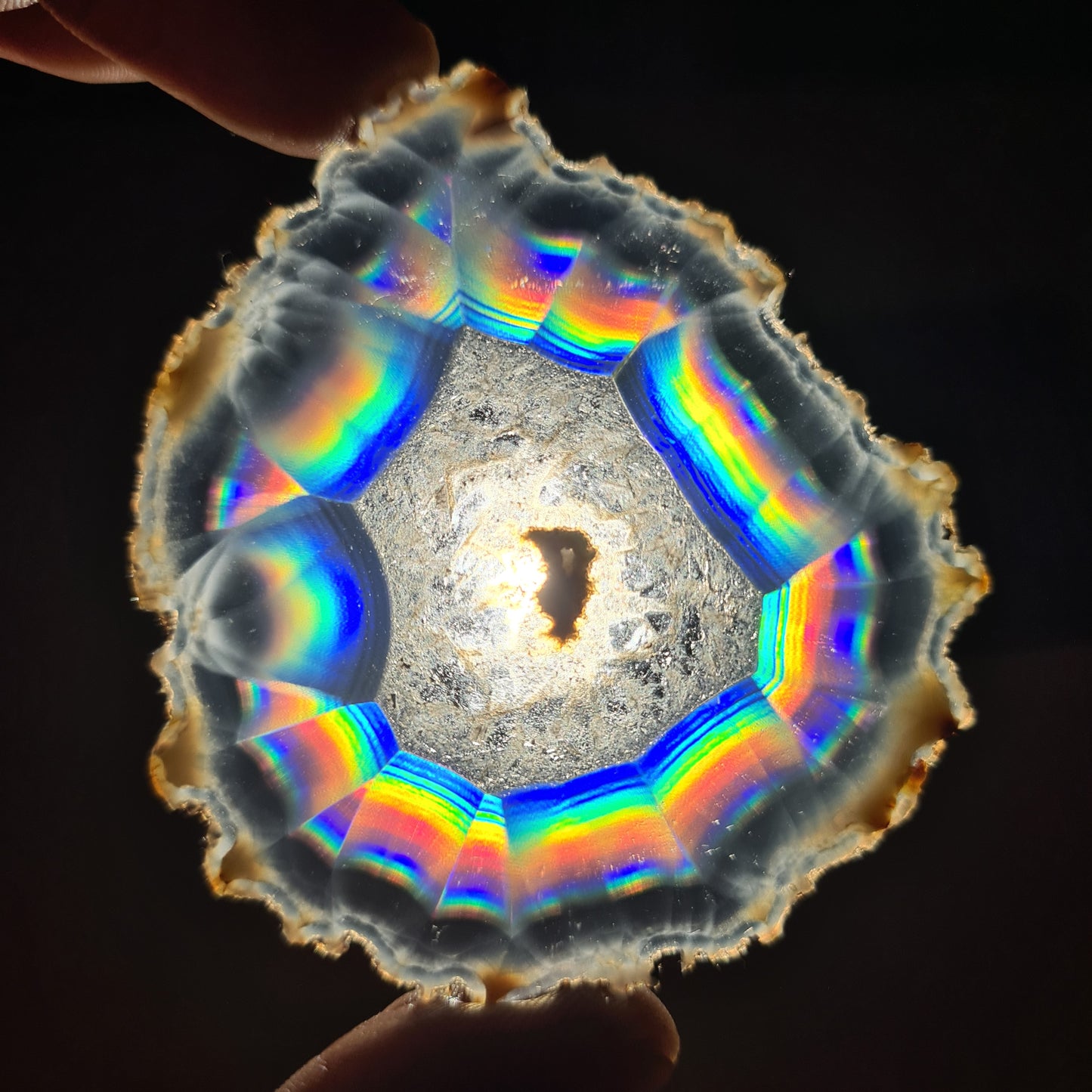 Phenomenal Iris Agate Slice - Rare Collection of Indonesia Rainbow Iris Agate 48.75 Ct