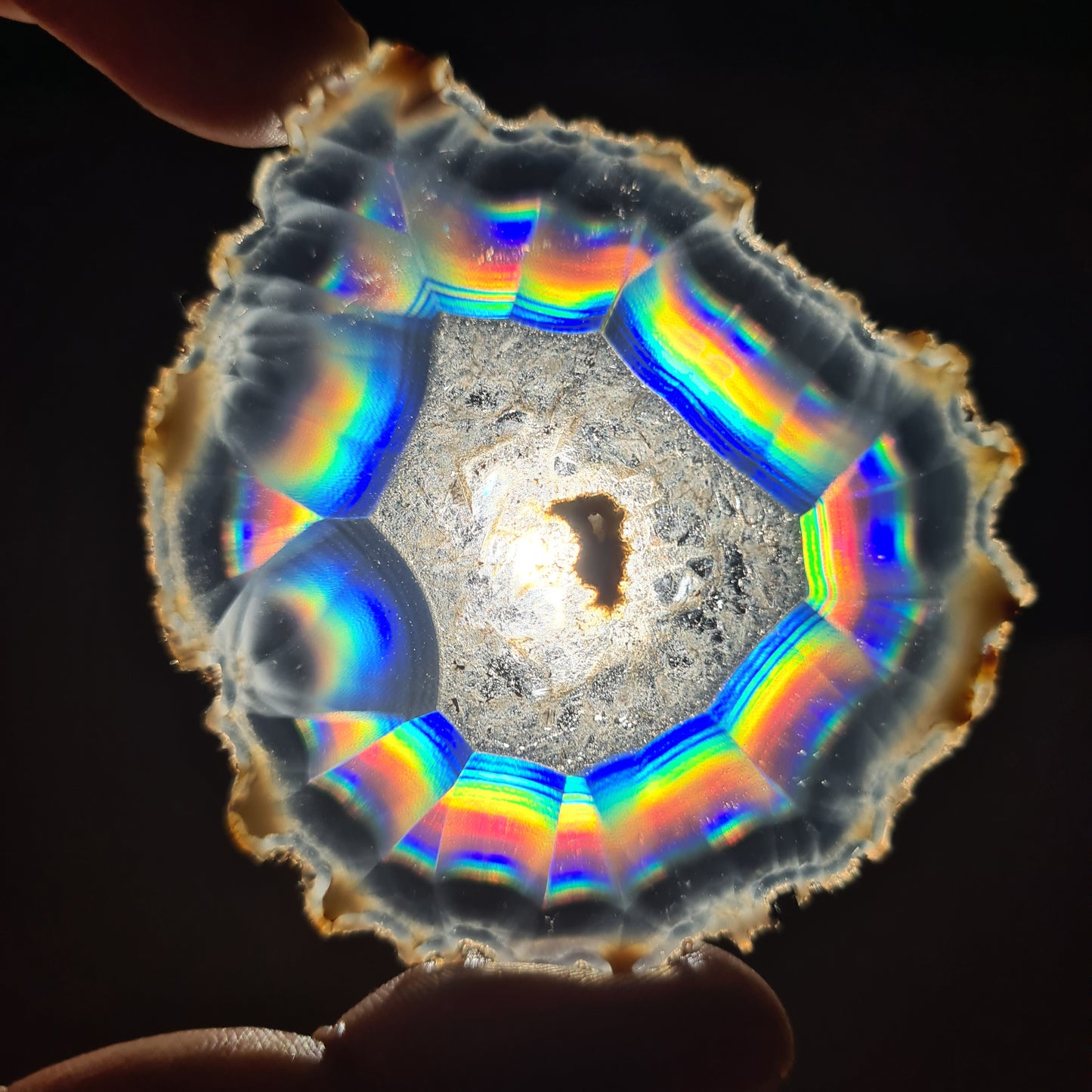 Phenomenal Iris Agate Slice - Rare Collection of Indonesia Rainbow Iris Agate 48.75 Ct