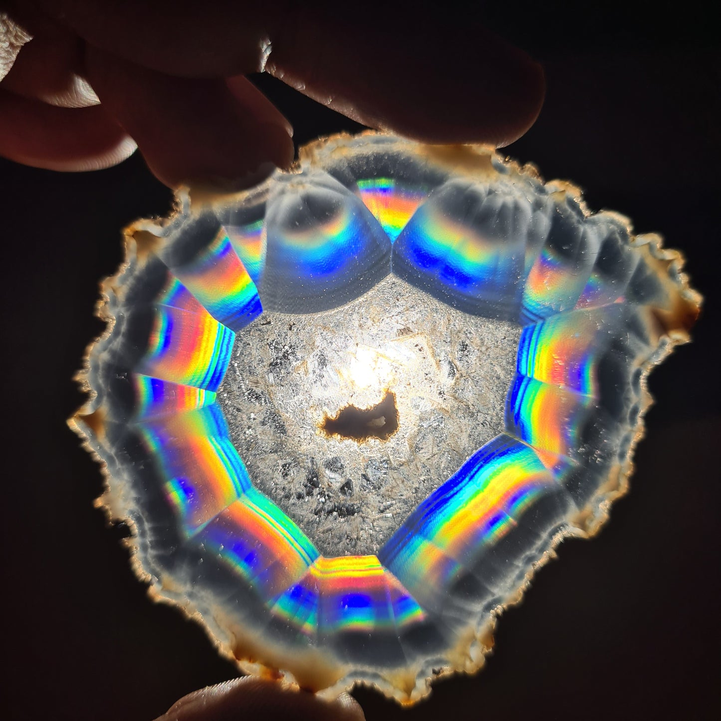 Phenomenal Iris Agate Slice - Rare Collection of Indonesia Rainbow Iris Agate 48.75 Ct