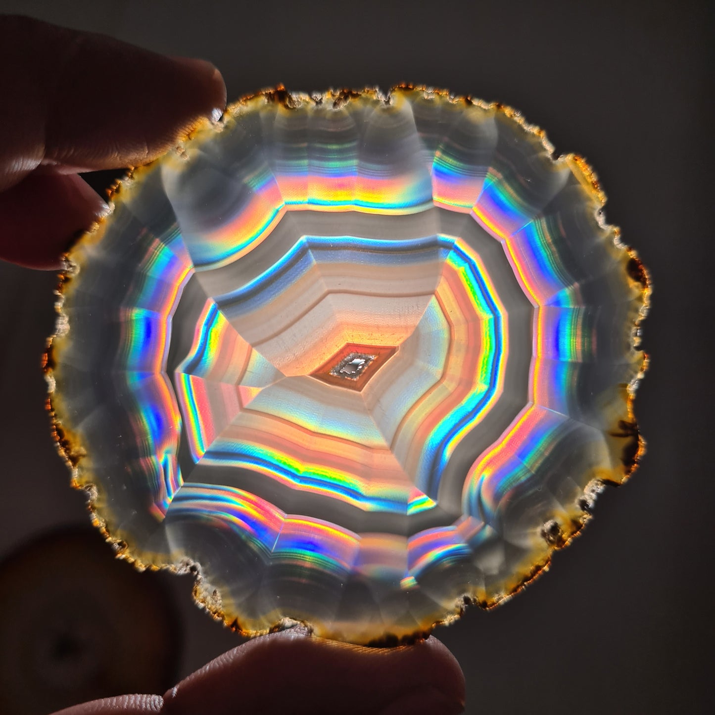 76.75 Cts High Quality Multifire Rainbow Iris Agate Slice, 2 Slab one Material Indonesian Iris Agate Slice