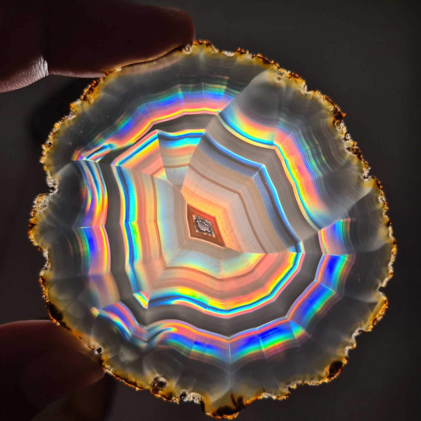 76.75 Cts High Quality Multifire Rainbow Iris Agate Slice, 2 Slab one Material Indonesian Iris Agate Slice