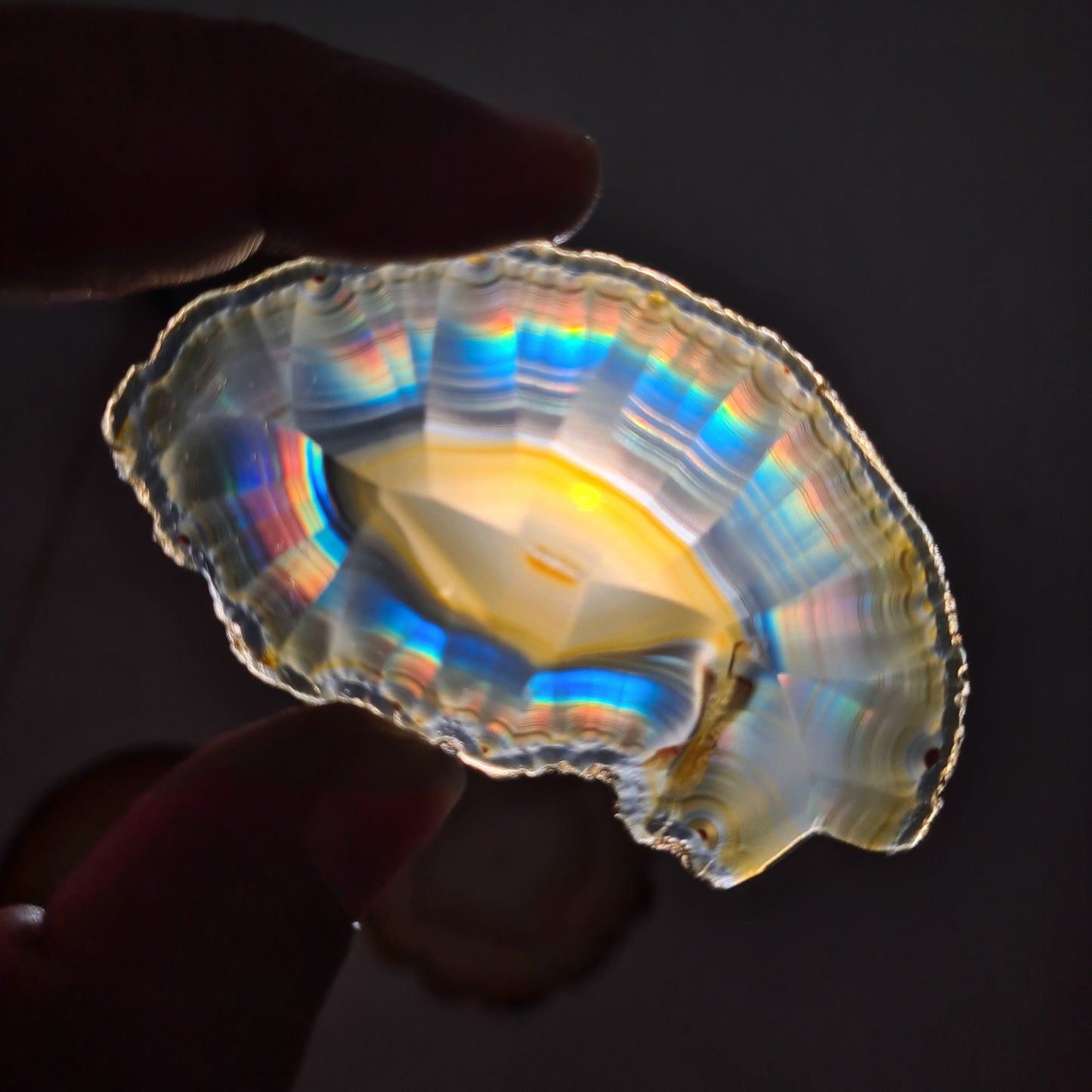 42.30 Cts Iris Agate Beautiful Slice - Rare Collection of Indonesia Rainbow Iris Agate