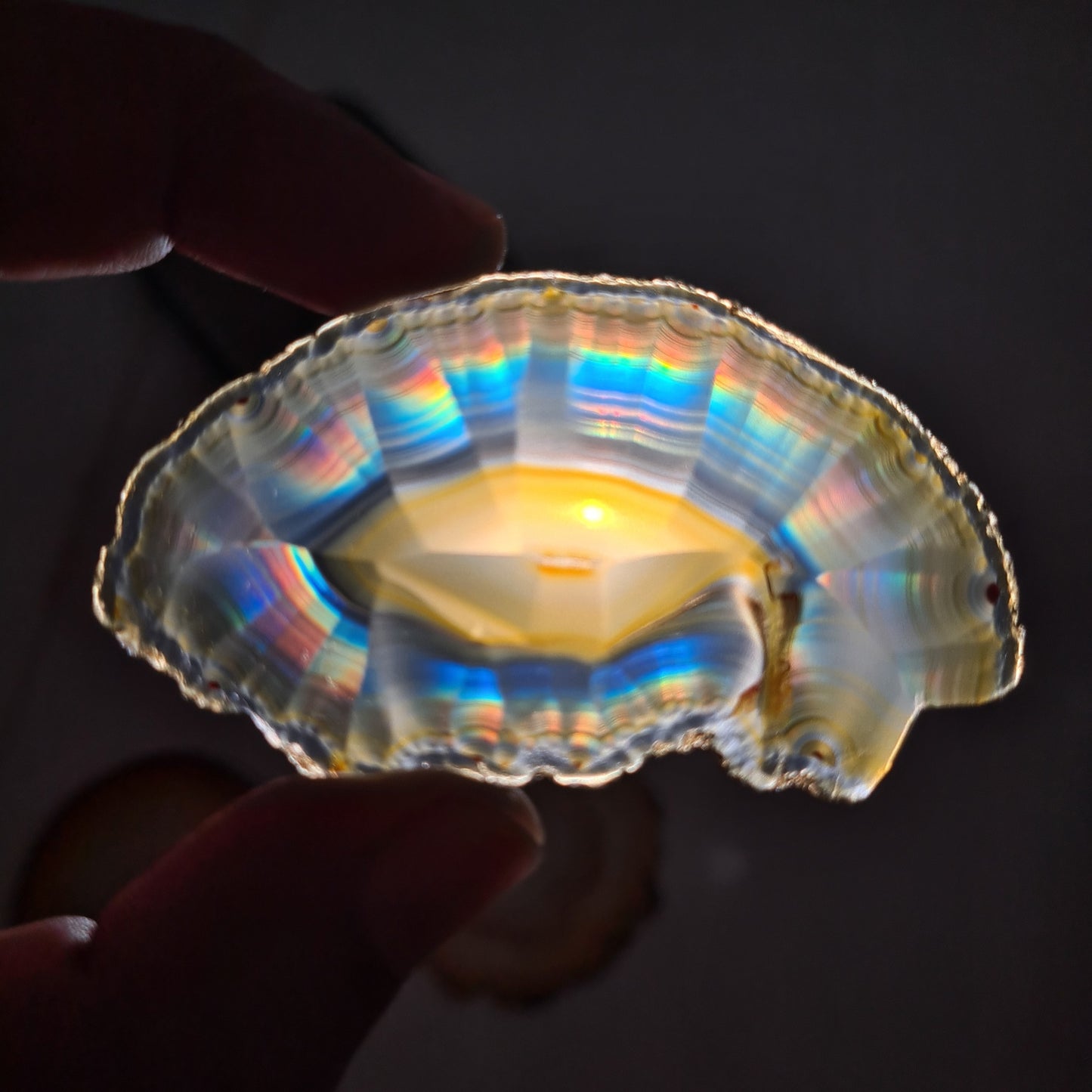 42.30 Cts Iris Agate Beautiful Slice - Rare Collection of Indonesia Rainbow Iris Agate