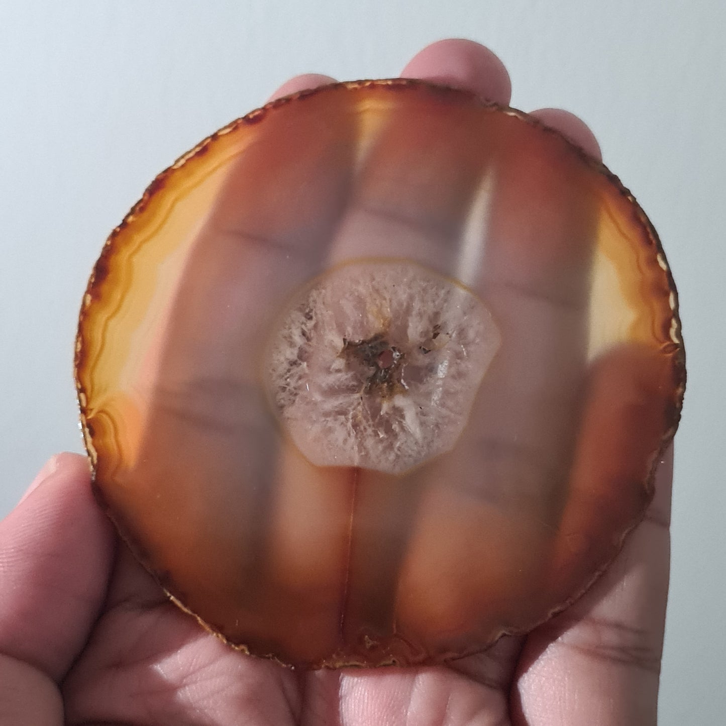 114.50 Cts Premium Rainbow Iris Agate Rounded Slice - Rare Collection of Indonesia Rainbow Iris Agate