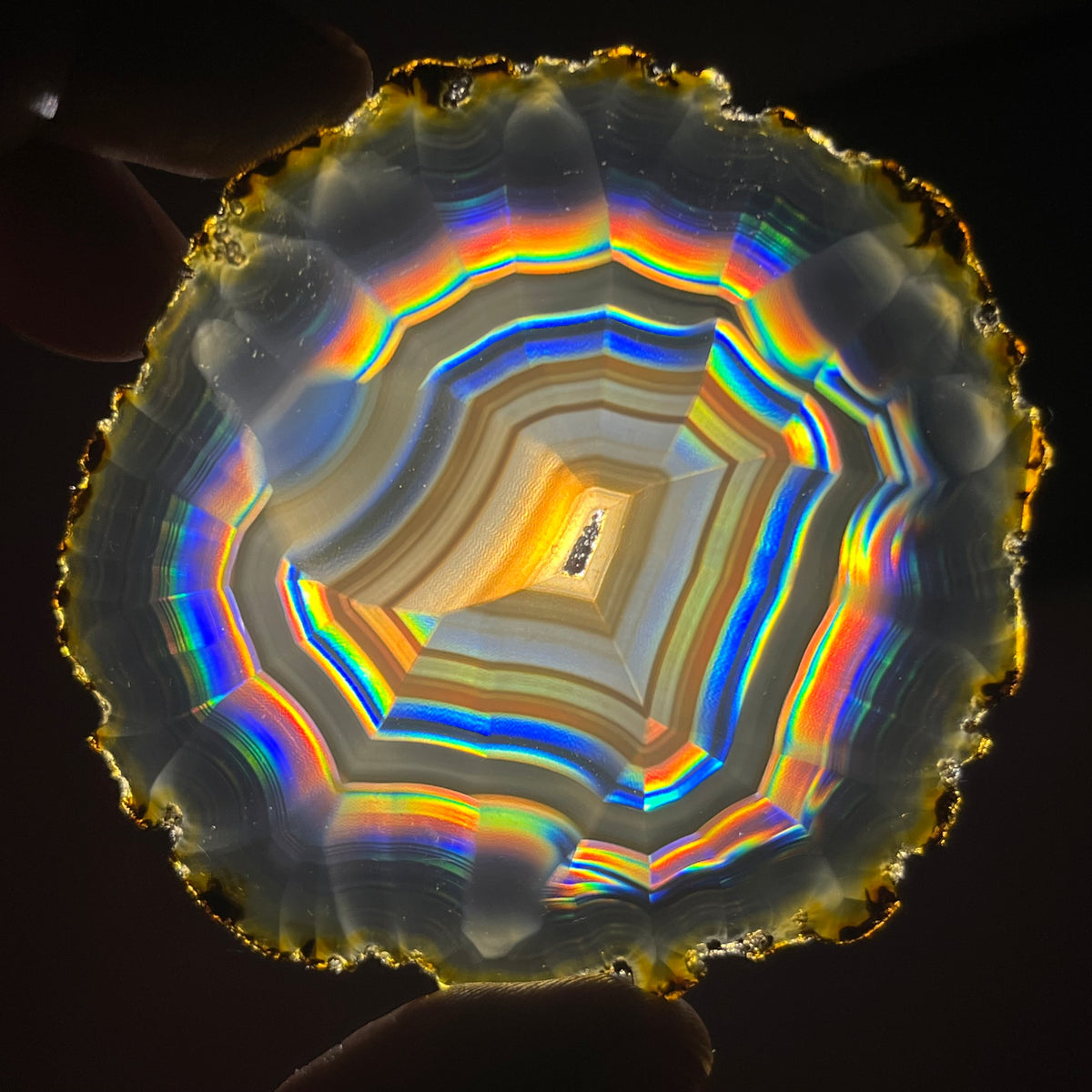 68.90 Cts Iris Agate Slice – Natural Rainbow Agate Slice, Polished Gemstone, Collector Stone & Home Decor from Indonesia