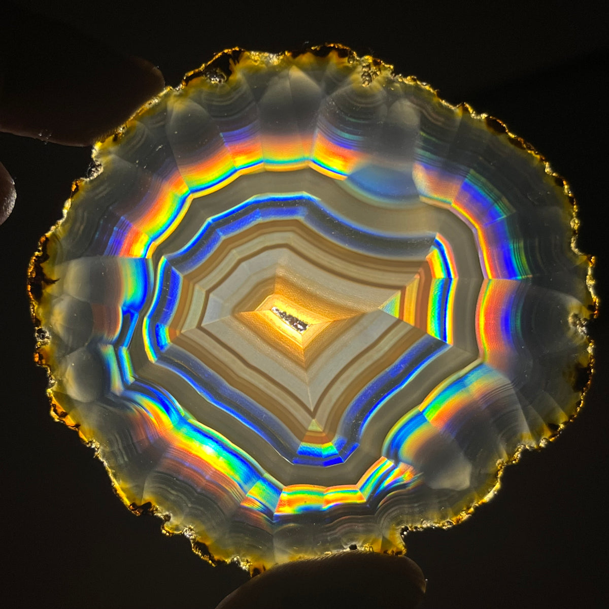 68.90 Cts Iris Agate Slice – Natural Rainbow Agate Slice, Polished Gemstone, Collector Stone & Home Decor from Indonesia
