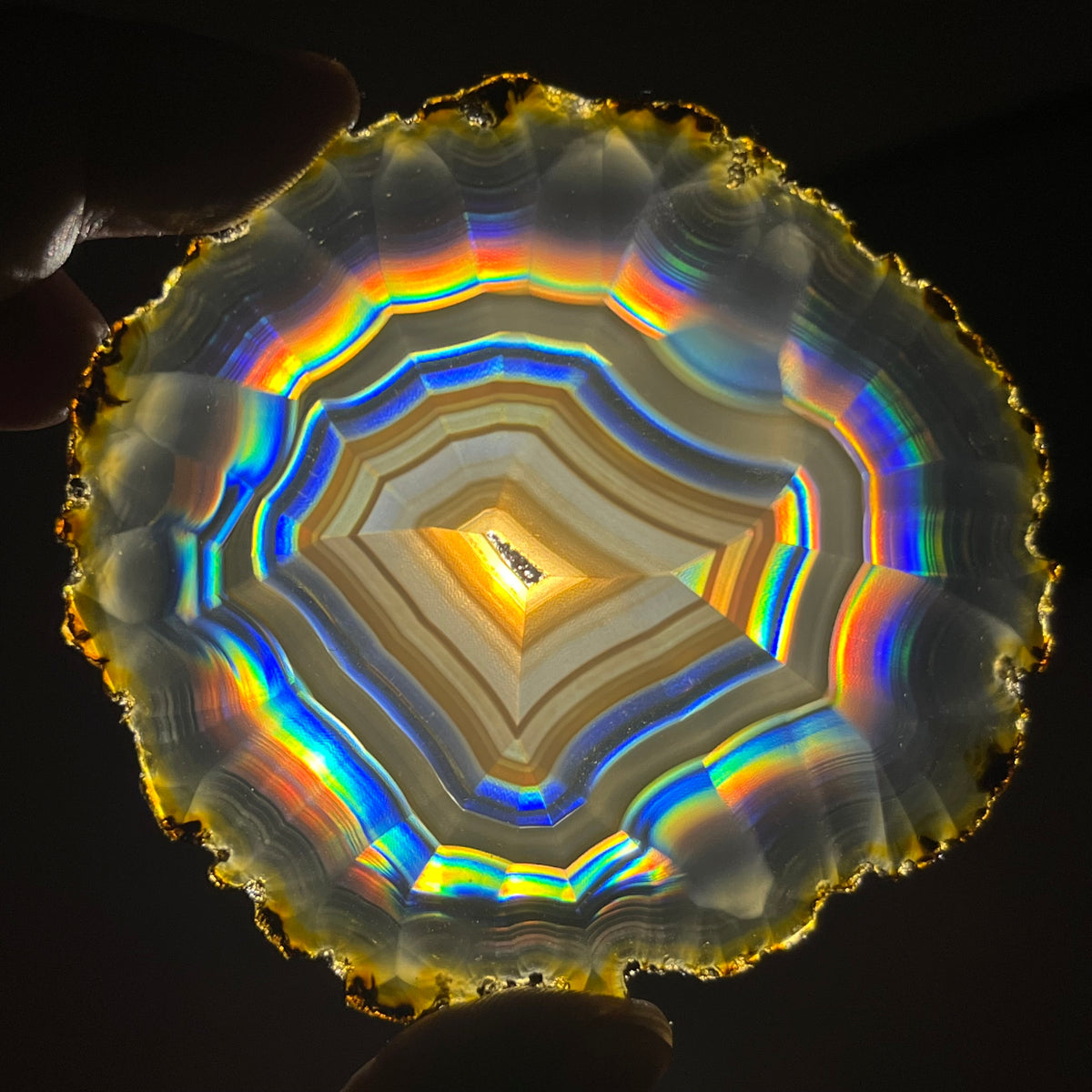 68.90 Cts Iris Agate Slice – Natural Rainbow Agate Slice, Polished Gemstone, Collector Stone & Home Decor from Indonesia