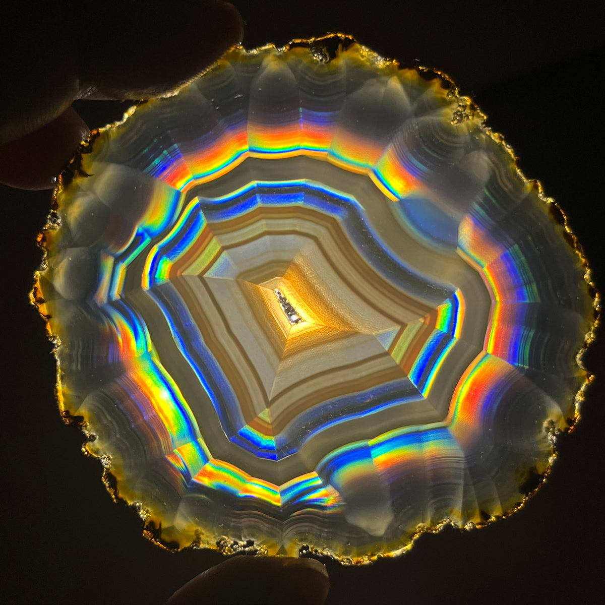 68.90 Cts Iris Agate Slice – Natural Rainbow Agate Slice, Polished Gemstone, Collector Stone & Home Decor from Indonesia