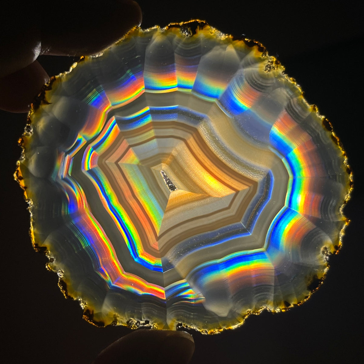 68.90 Cts Iris Agate Slice – Natural Rainbow Agate Slice, Polished Gemstone, Collector Stone & Home Decor from Indonesia