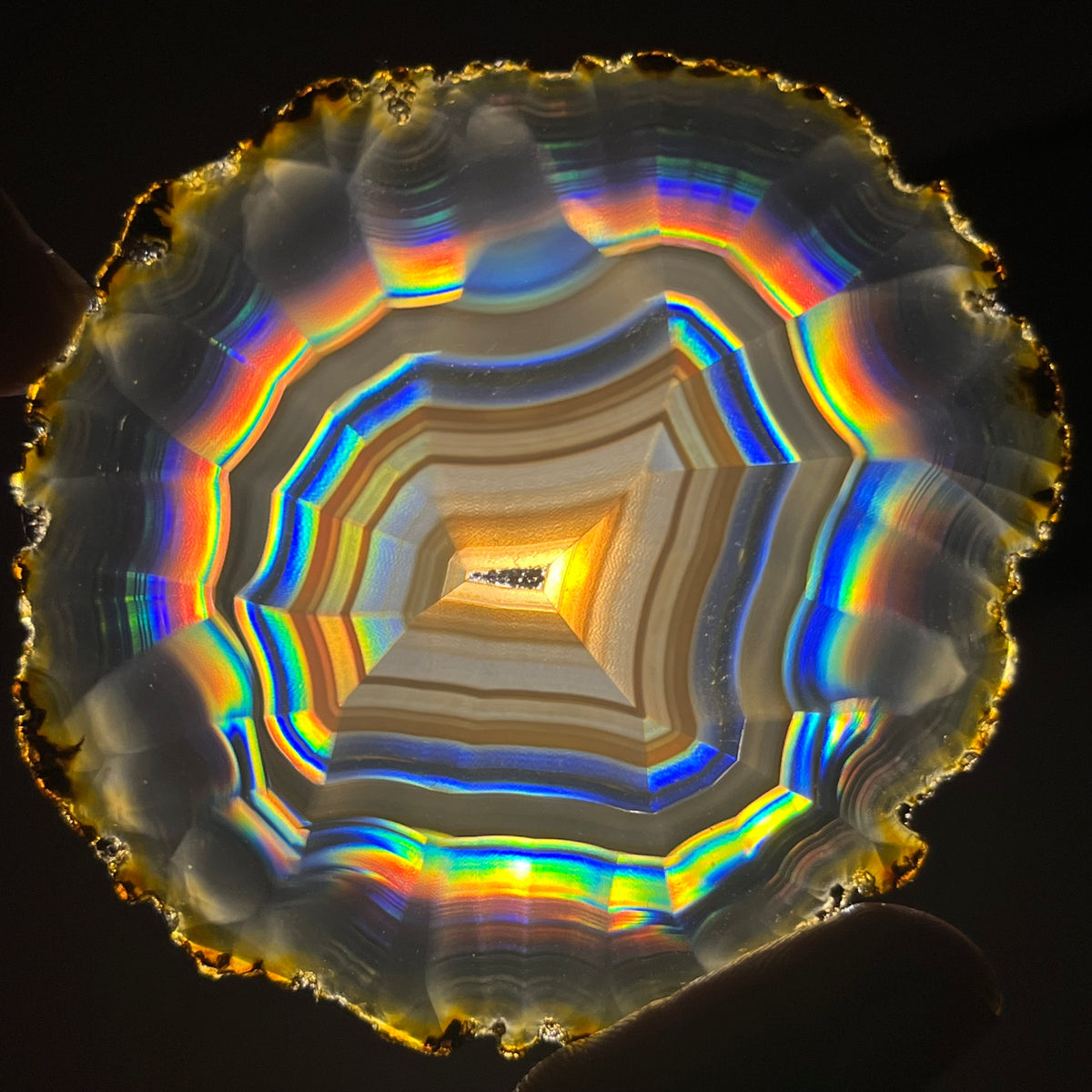 68.90 Cts Iris Agate Slice – Natural Rainbow Agate Slice, Polished Gemstone, Collector Stone & Home Decor from Indonesia