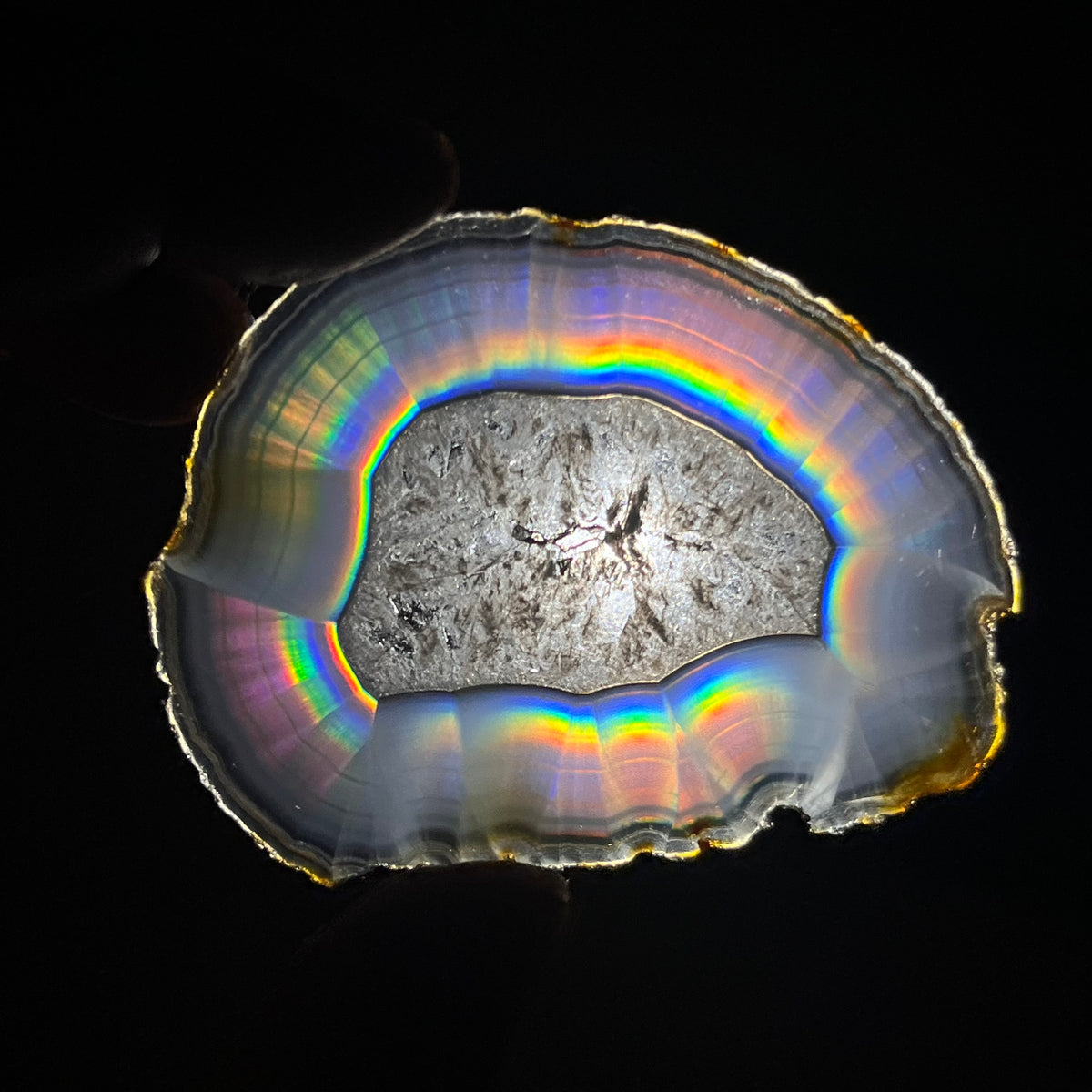 46.30 Cts Iris Agate Slice from Indonesia – Natural Rainbow Agate, Polished Gemstone Slice & Collector Specimen