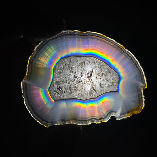46.30 Cts Iris Agate Slice from Indonesia – Natural Rainbow Agate, Polished Gemstone Slice & Collector Specimen