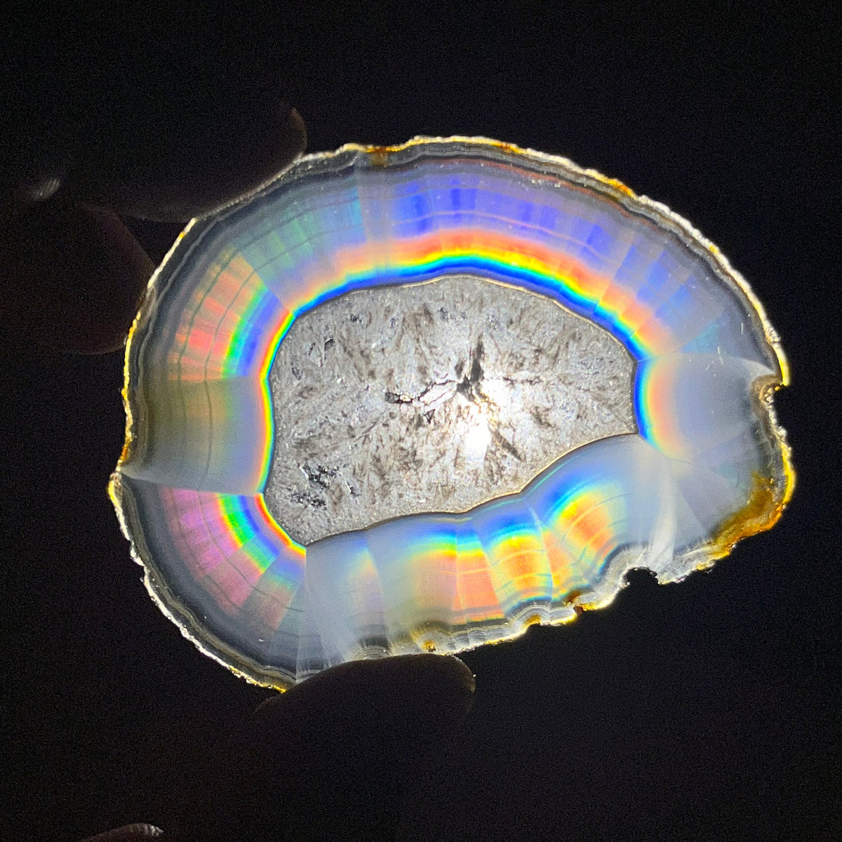 46.30 Cts Iris Agate Slice from Indonesia – Natural Rainbow Agate, Polished Gemstone Slice & Collector Specimen