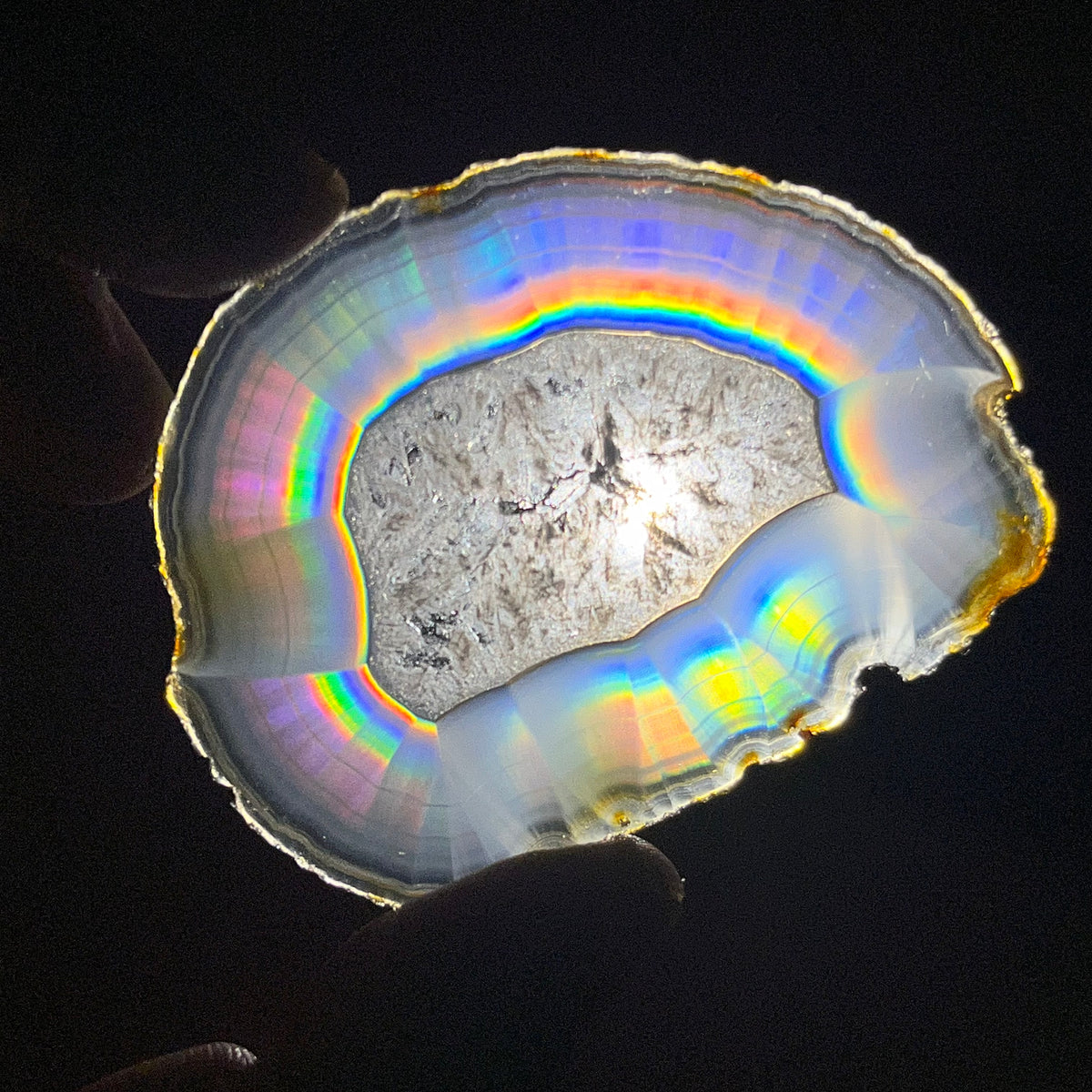 46.30 Cts Iris Agate Slice from Indonesia – Natural Rainbow Agate, Polished Gemstone Slice & Collector Specimen