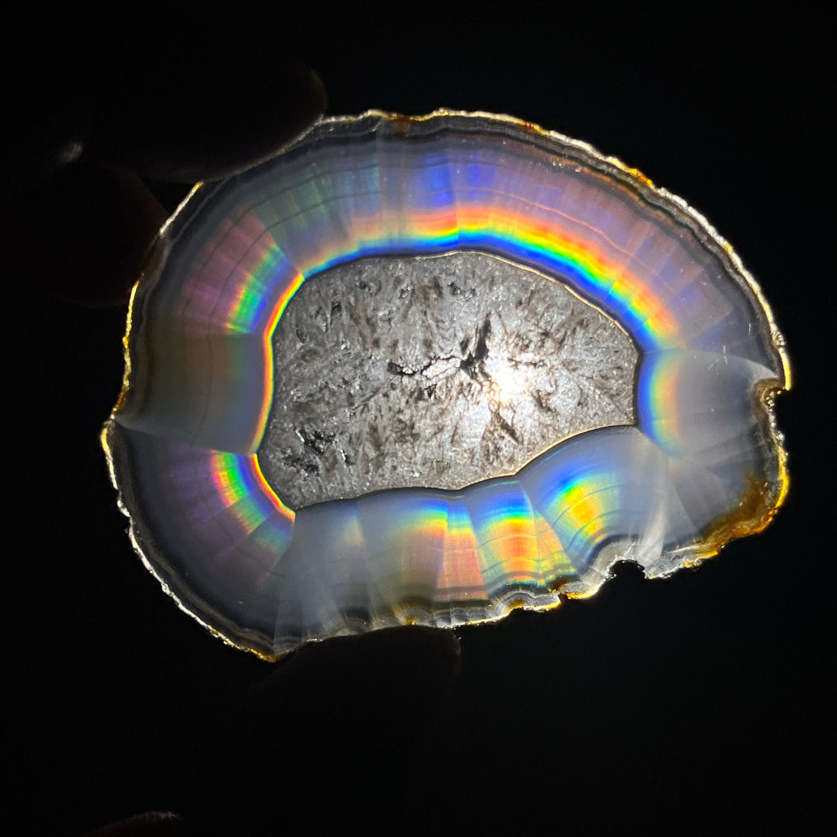 46.30 Cts Iris Agate Slice from Indonesia – Natural Rainbow Agate, Polished Gemstone Slice & Collector Specimen