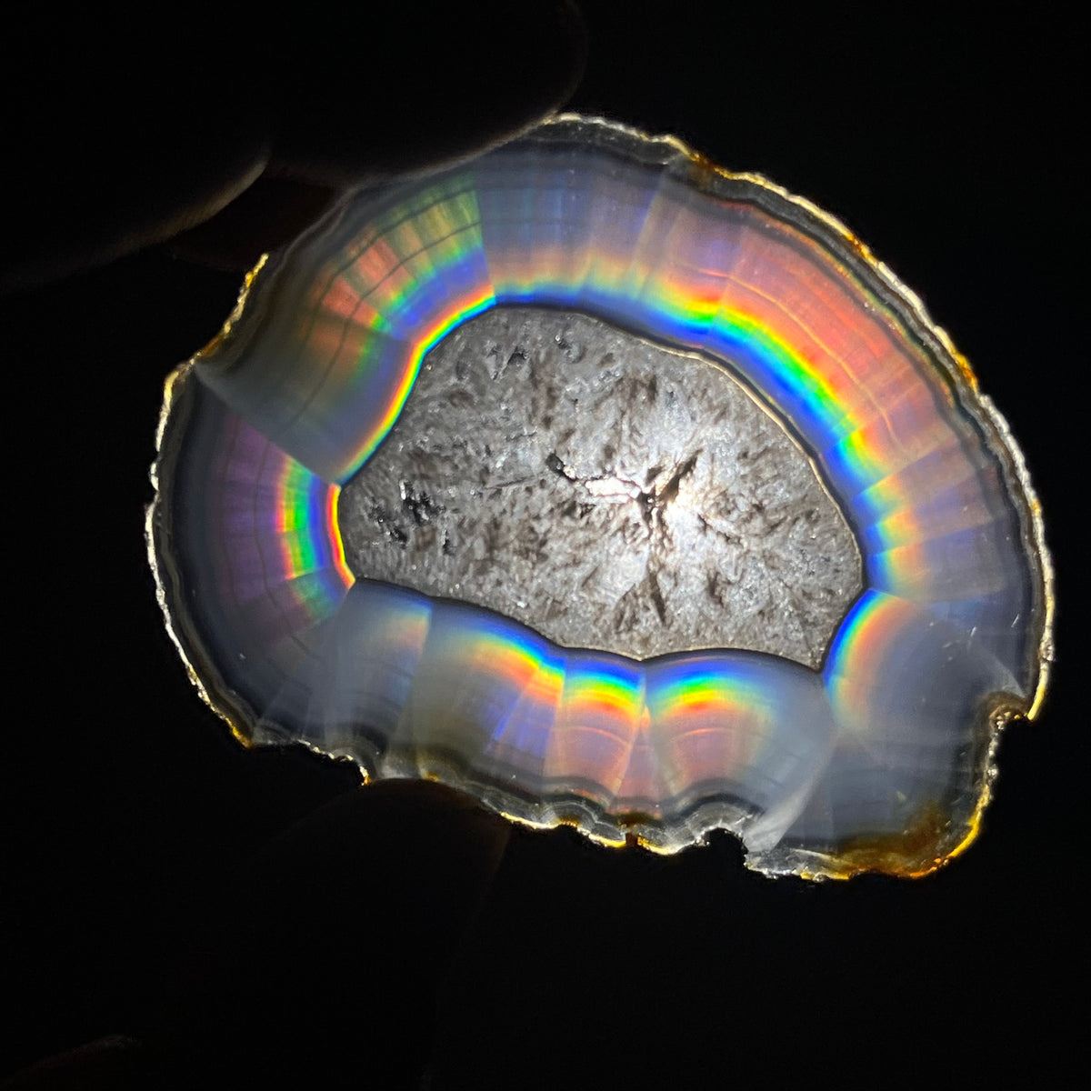 46.30 Cts Iris Agate Slice from Indonesia – Natural Rainbow Agate, Polished Gemstone Slice & Collector Specimen