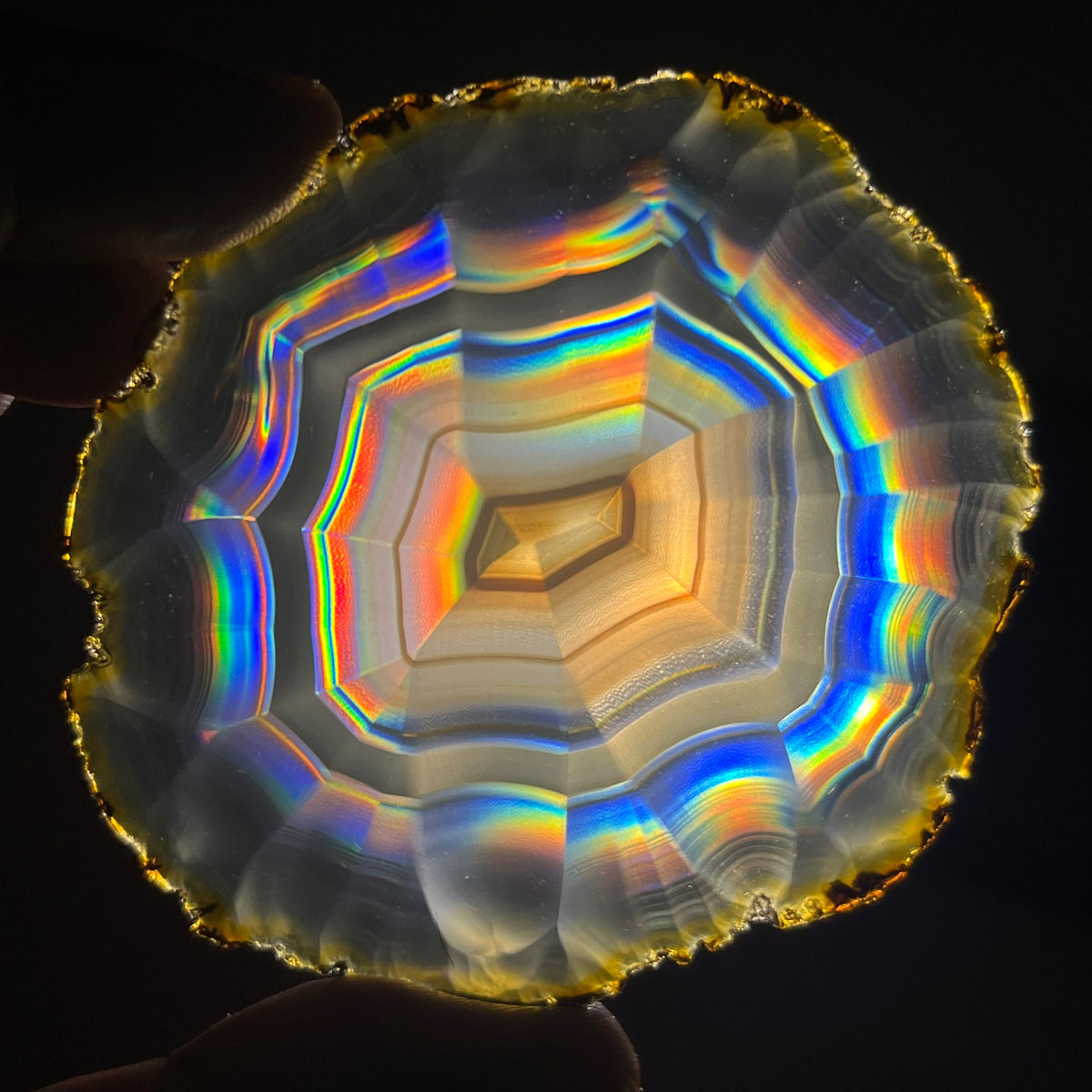 75.15 Cts Iris Agate Slice from Indonesia – Natural Rainbow Agate, Polished Gemstone Slice & Collector Specimen