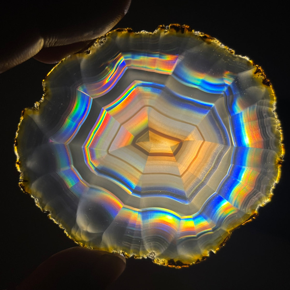 75.15 Cts Iris Agate Slice from Indonesia – Natural Rainbow Agate, Polished Gemstone Slice & Collector Specimen