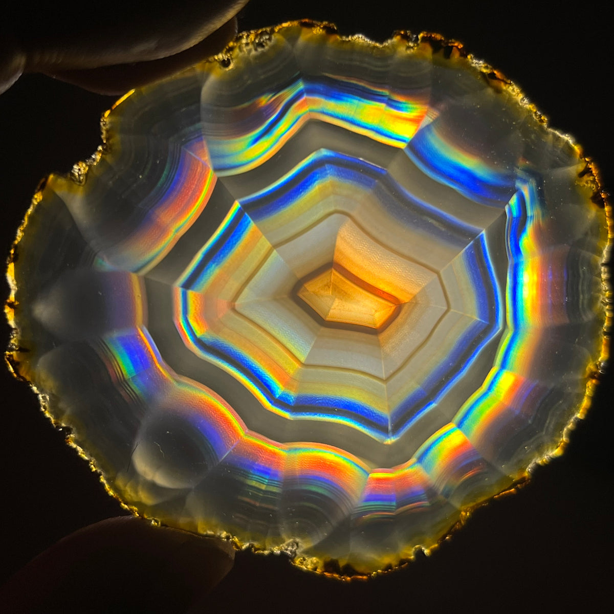 75.15 Cts Iris Agate Slice from Indonesia – Natural Rainbow Agate, Polished Gemstone Slice & Collector Specimen